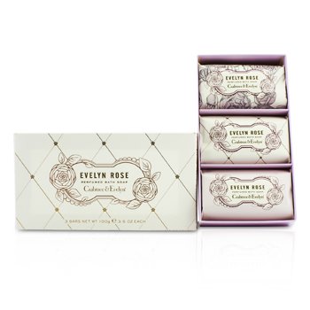 CRABTREE & EVELYN Evelyn Rose Perfumed Bath Soap Size: 3x100g/3.5oz