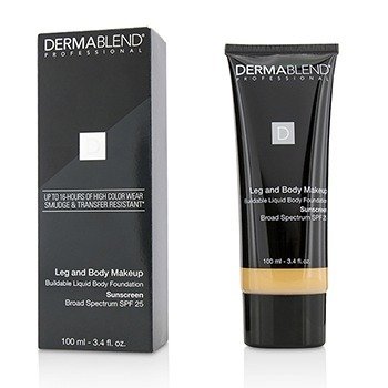 DERMABLEND Leg and Body Make Up Buildable Liquid Body Foundation Sunscreen Broad Spectrum SPF 25 Size: 100ml/3.4oz