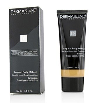 DERMABLEND Leg and Body Make Up Buildable Liquid Body Foundation Sunscreen Broad Spectrum SPF 25 Size: 100ml/3.4oz