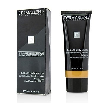 DERMABLEND Leg and Body Make Up Buildable Liquid Body Foundation Sunscreen Broad Spectrum SPF 25 Size: 100ml/3.4oz