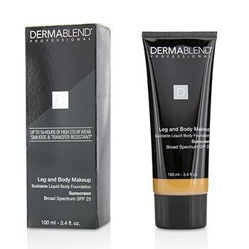 DERMABLEND Leg and Body Make Up Buildable Liquid Body Foundation Sunscreen Broad Spectrum SPF 25 Size: 100ml/3.4oz